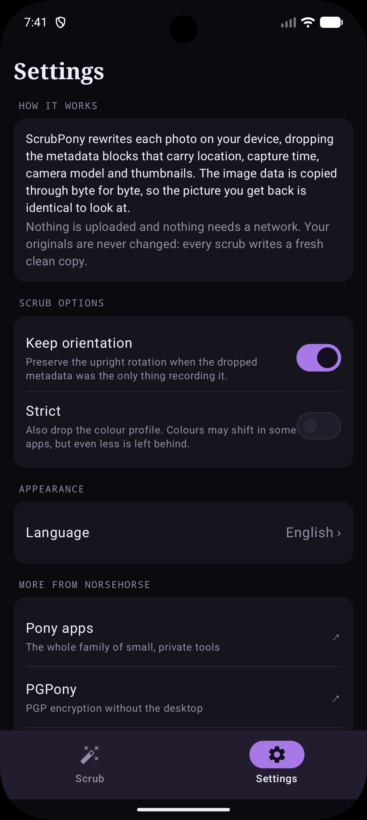 Screenshot of ScrubPony