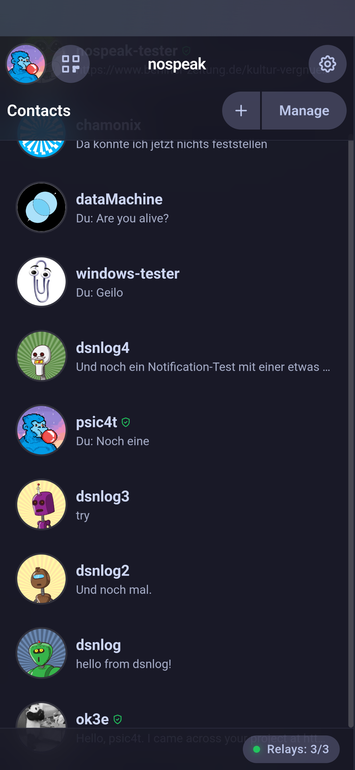 Screenshot of nospeak