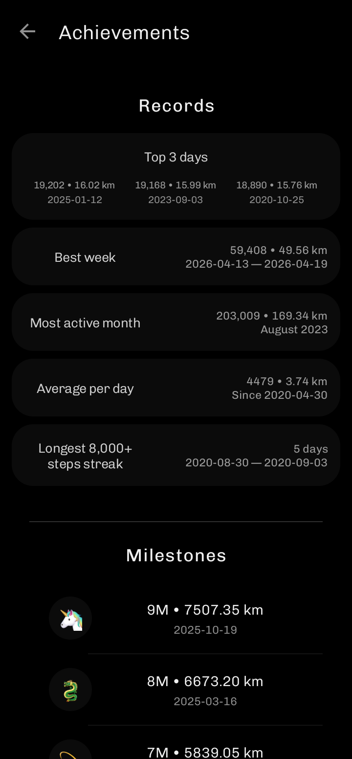 Screenshot of Stepsy: Step Counter