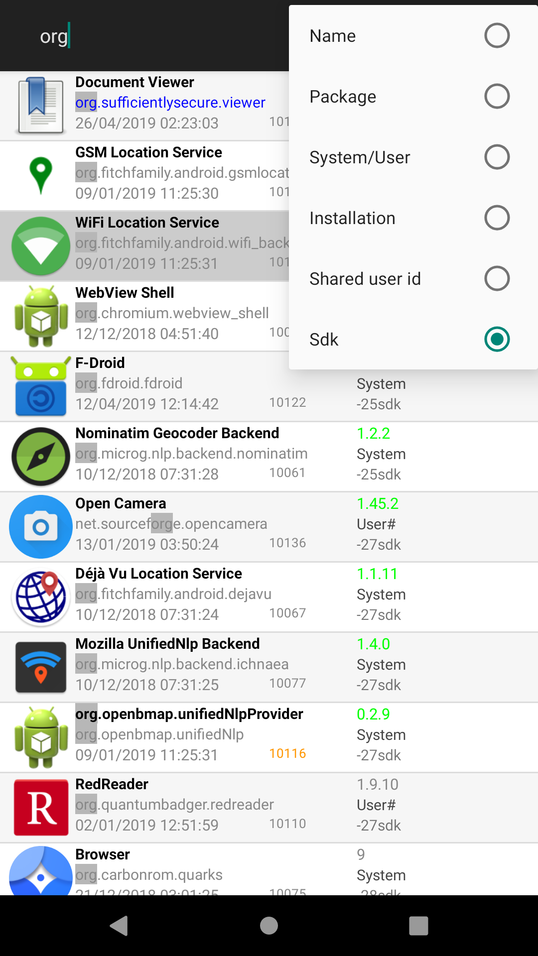 Screenshot of apps_Packages Info - Updated ApplicationsInfos (² 
