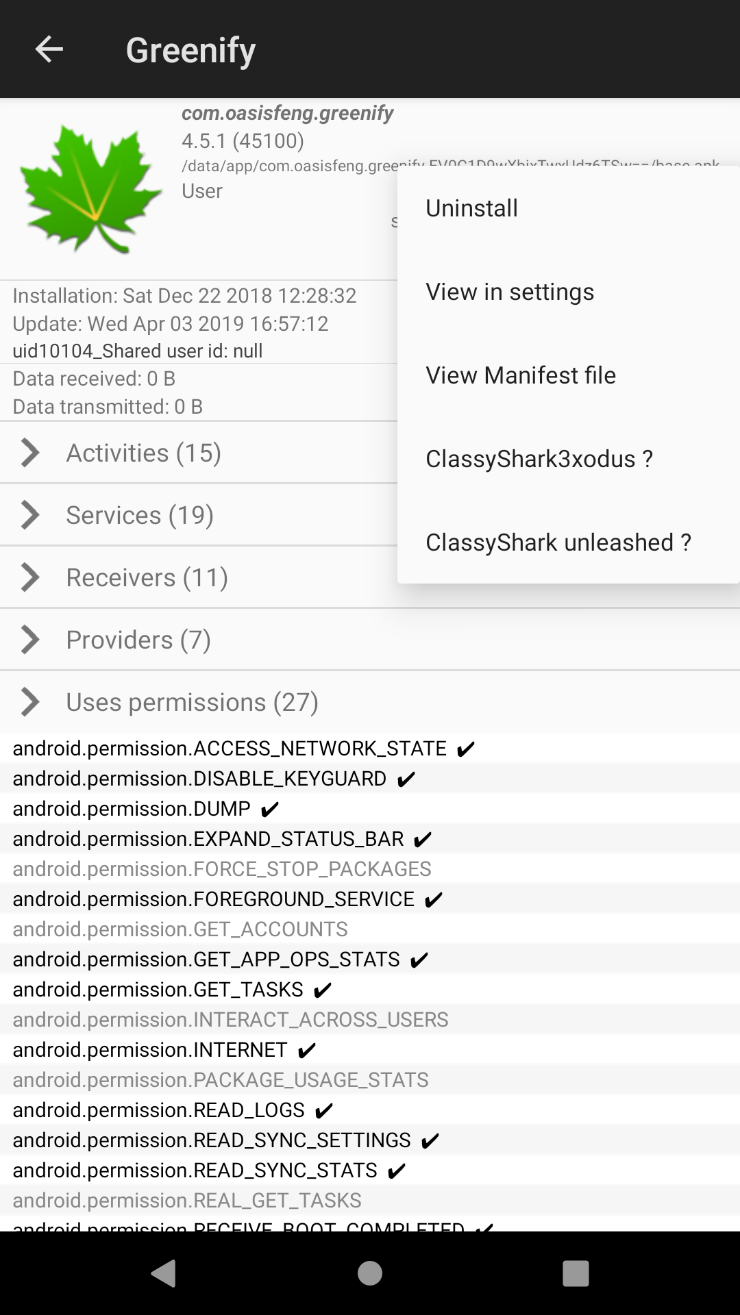 Screenshot of apps_Packages Info - Updated ApplicationsInfos (² 
