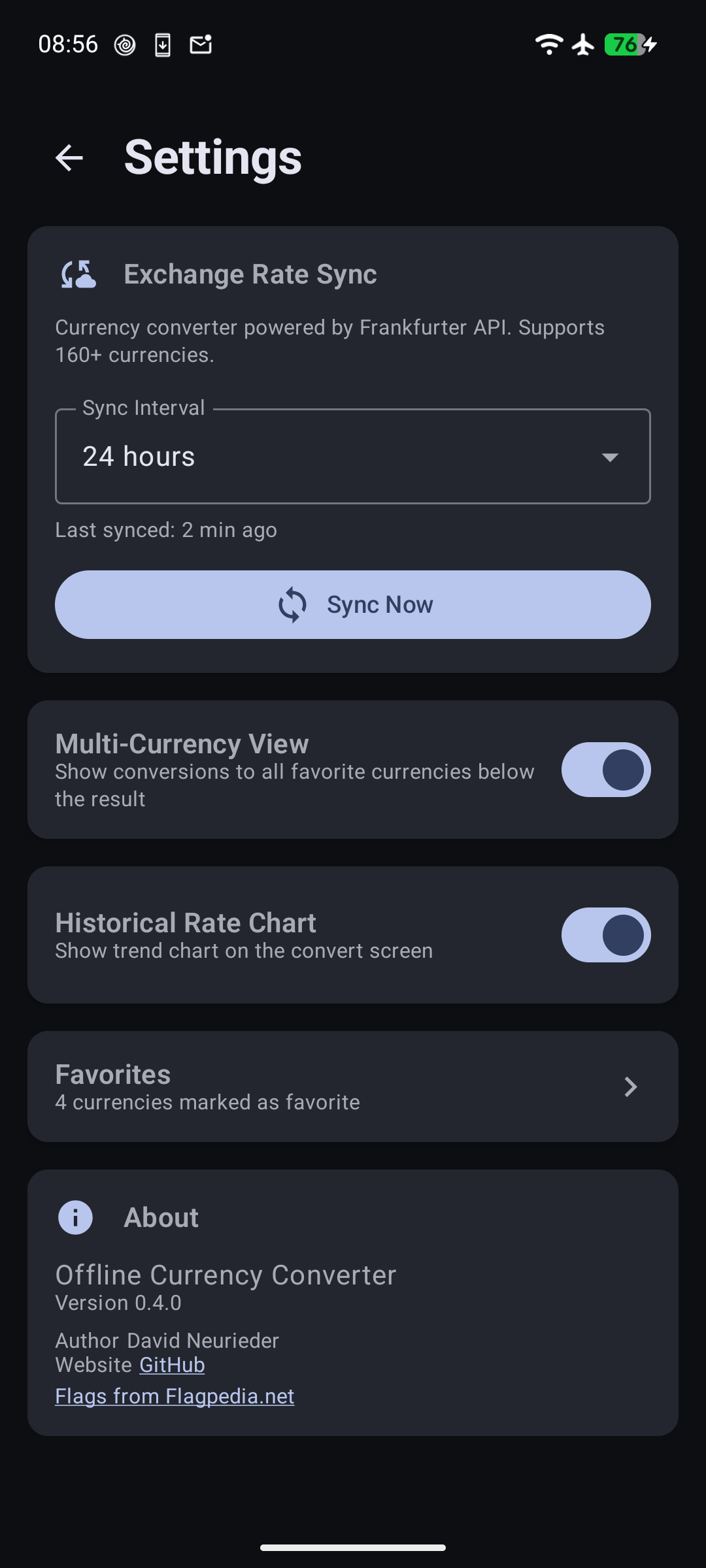 Screenshot of Offline Currency Converter