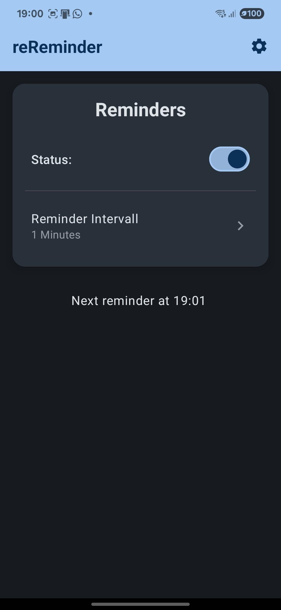Screenshot of reReminder