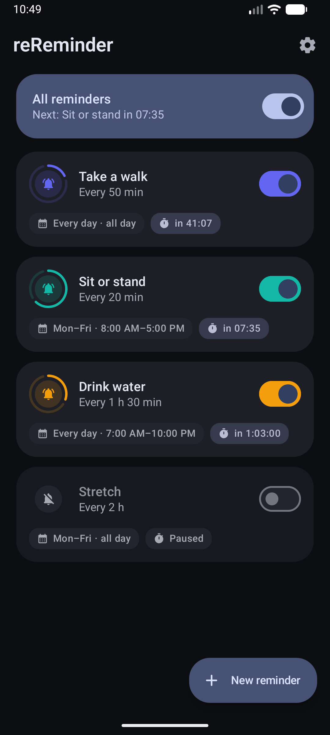 Screenshot of reReminder