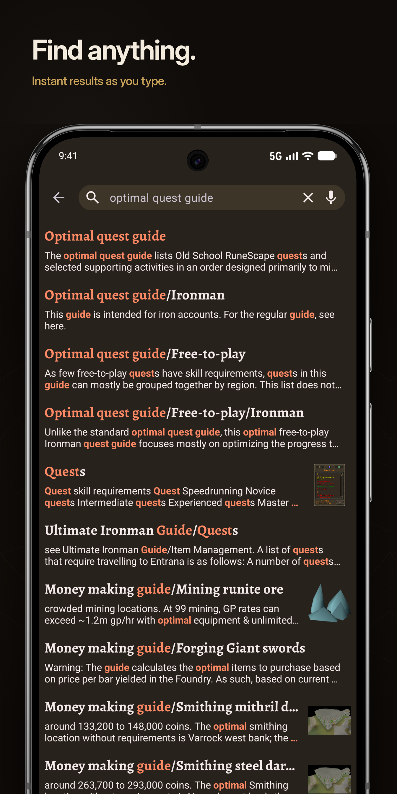 Screenshot of OSRS Wiki
