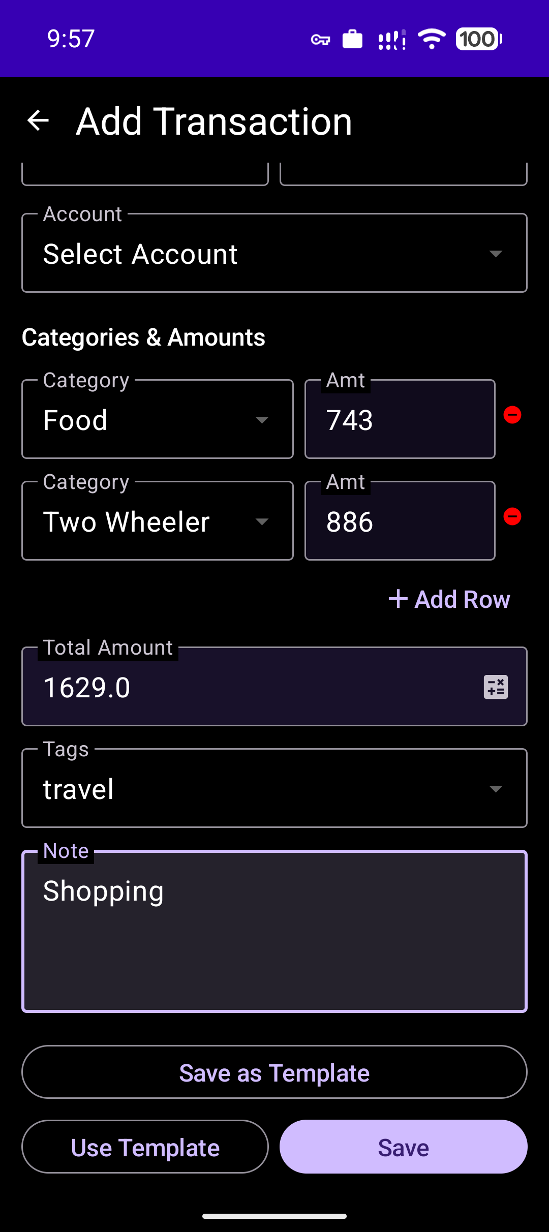 Screenshot of FinTrack - Expense, Money & Finance manager