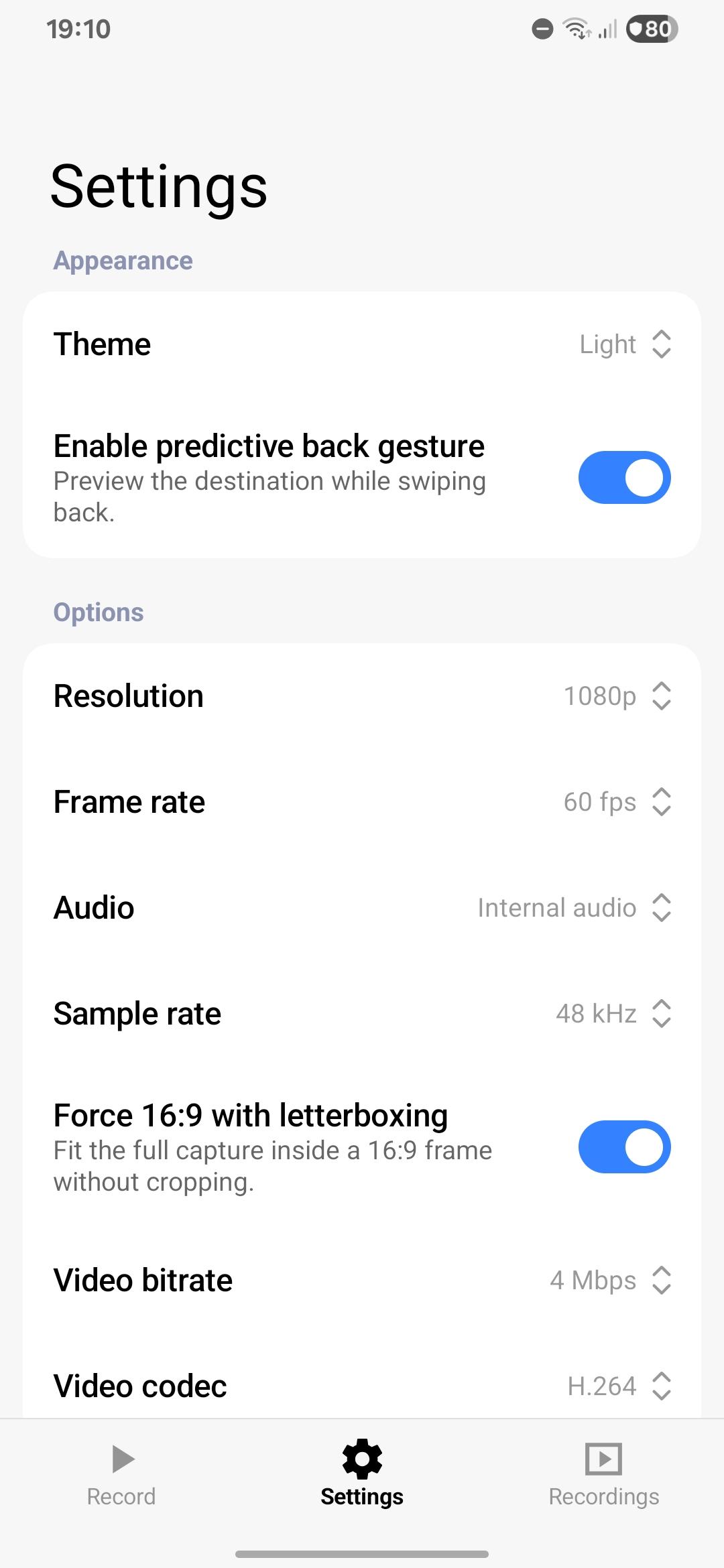 Screenshot of Open Recorder