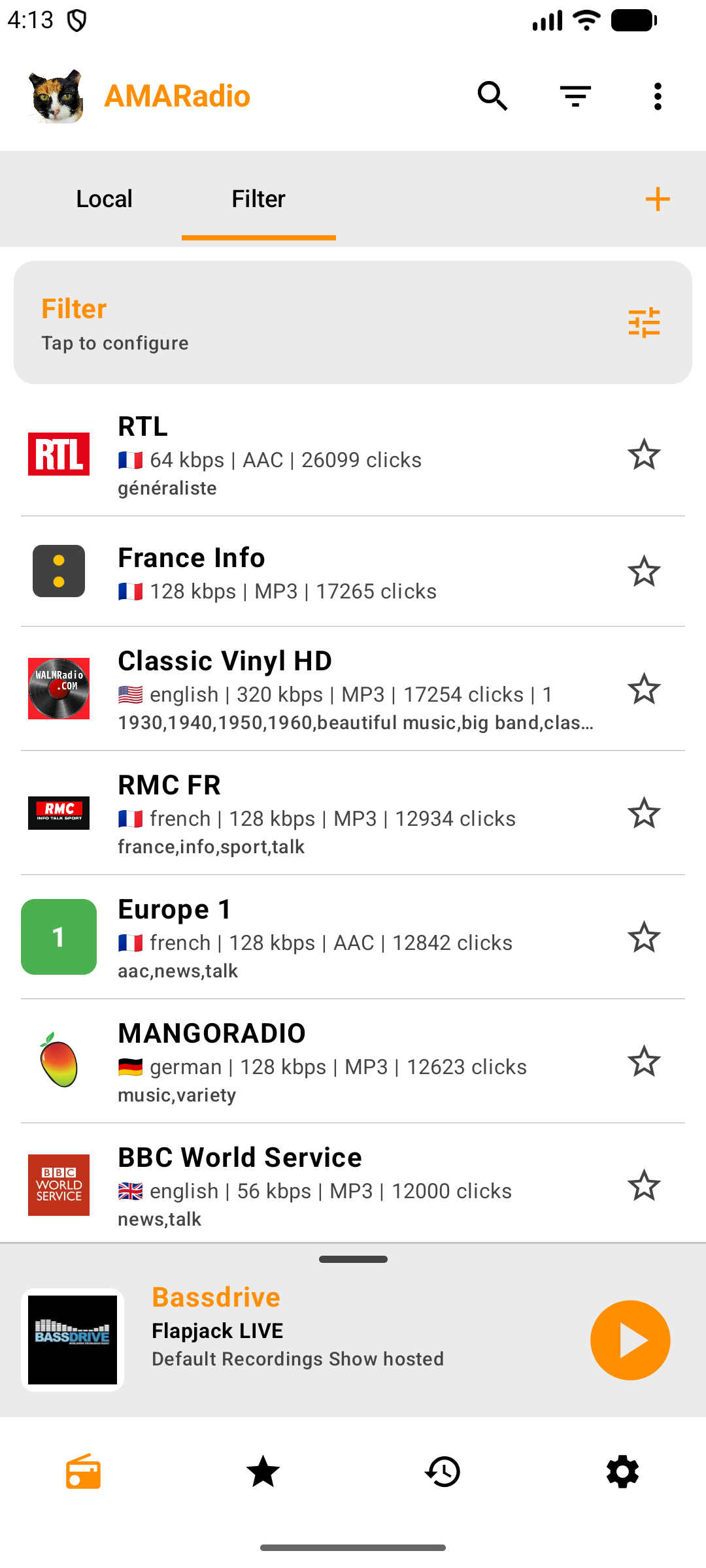 Screenshot of AMARadio