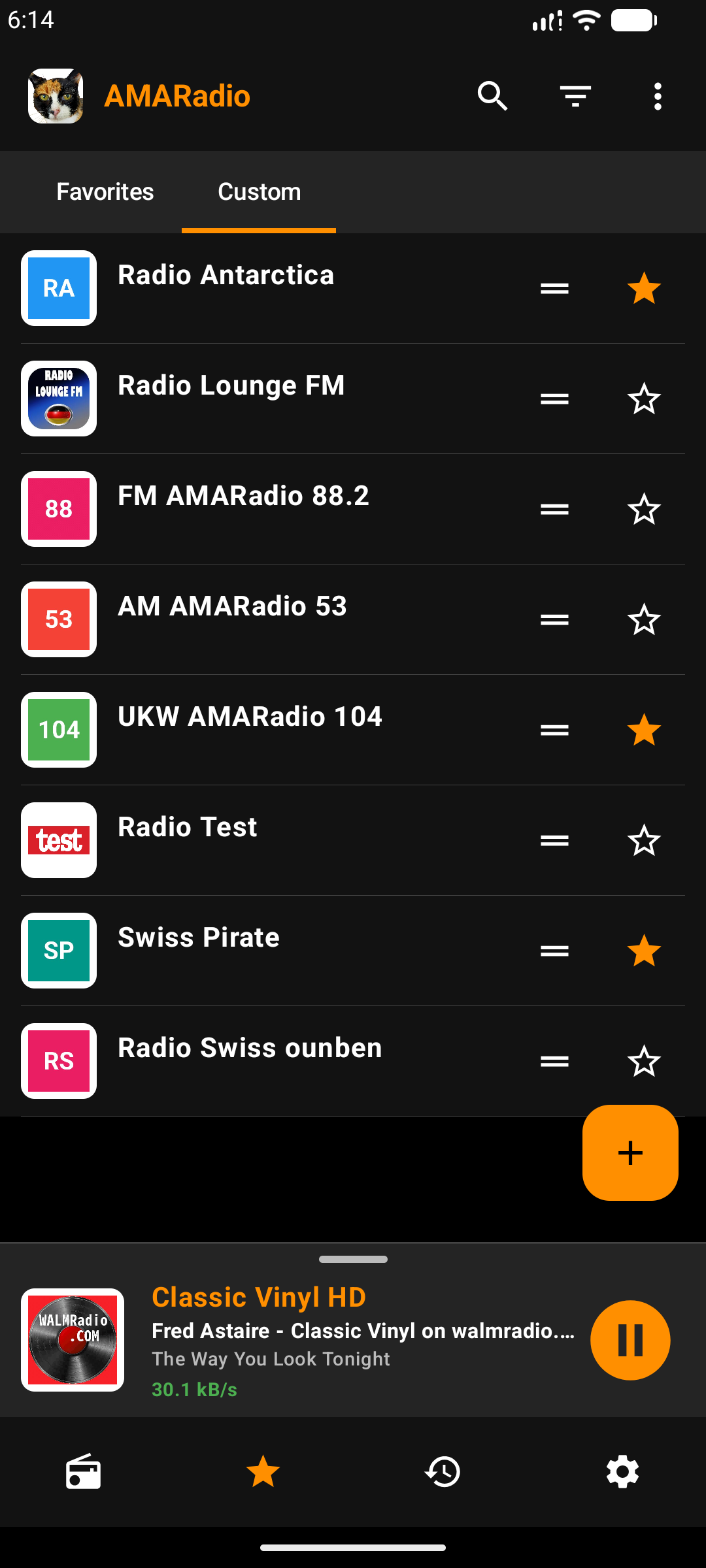 Screenshot of AMARadio