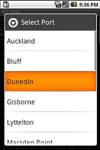 Screenshot of NZ Tides