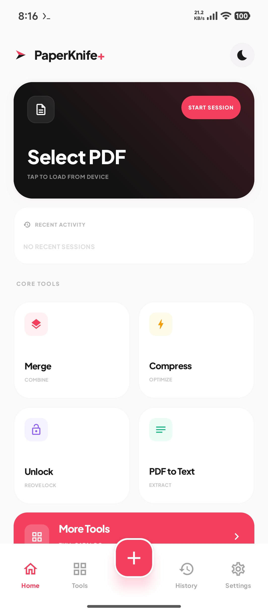 Screenshot of PaperKnife+