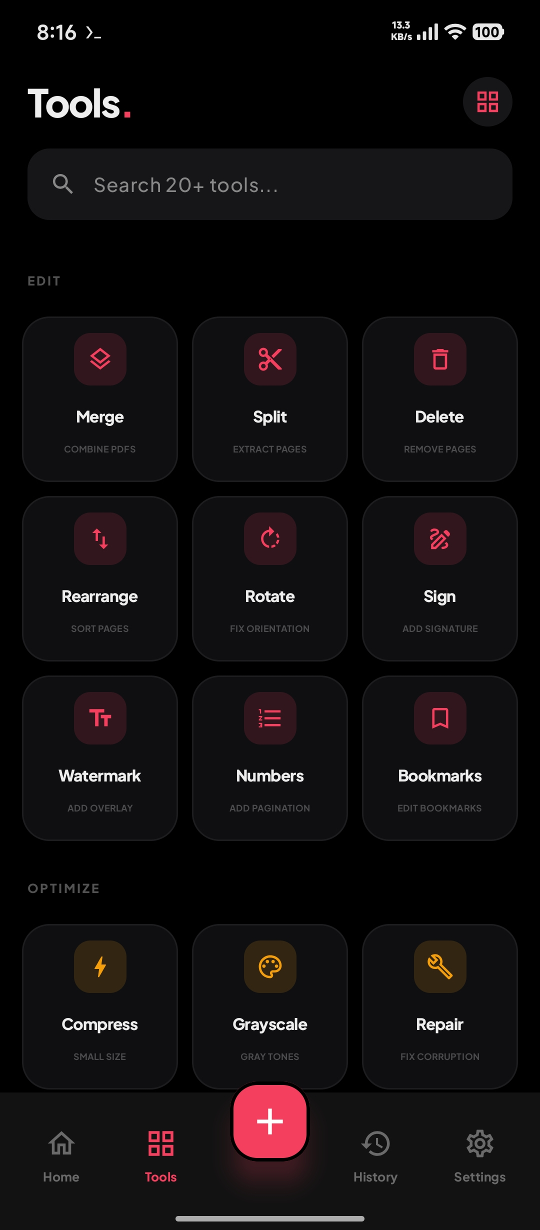 Screenshot of PaperKnife+