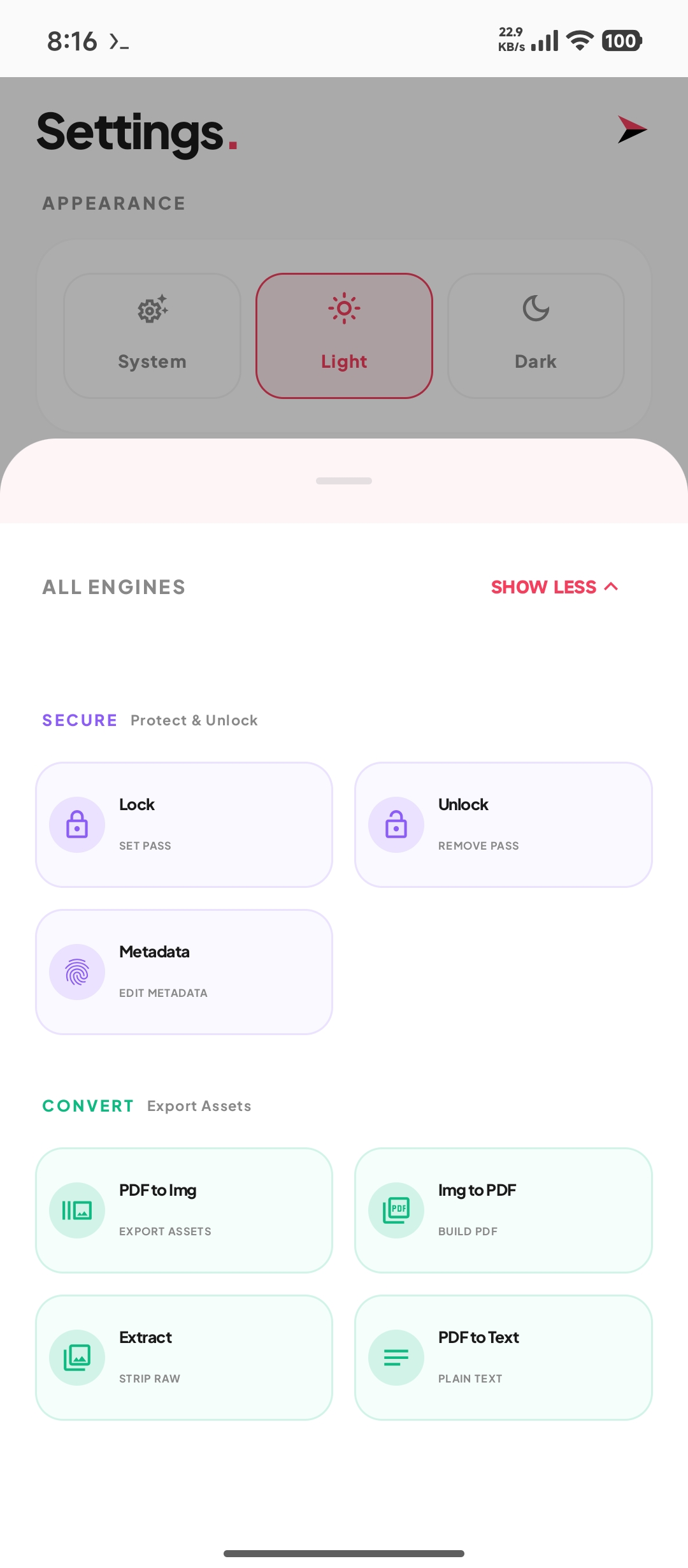 Screenshot of PaperKnife+