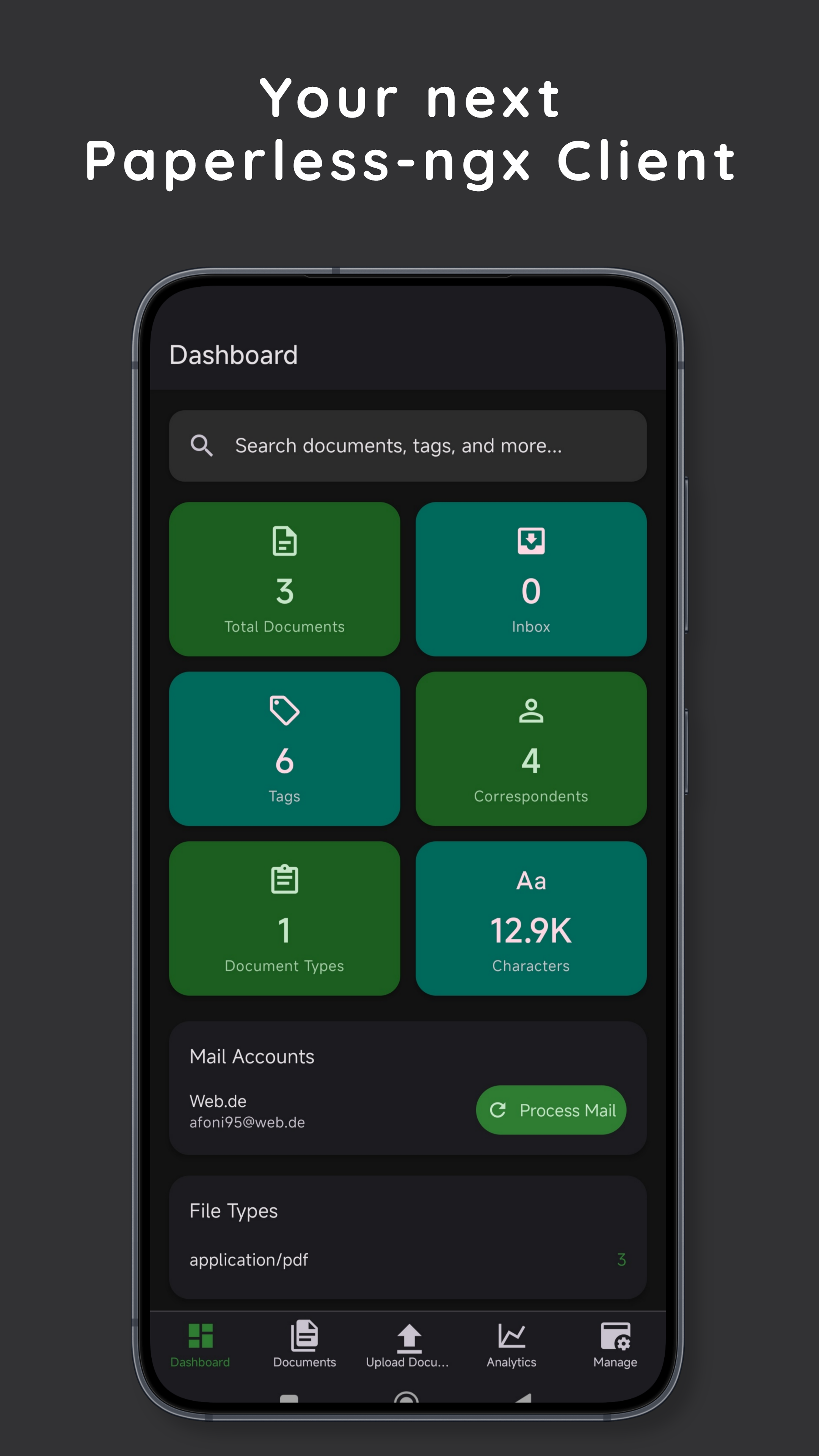 Screenshot of Paperless Native