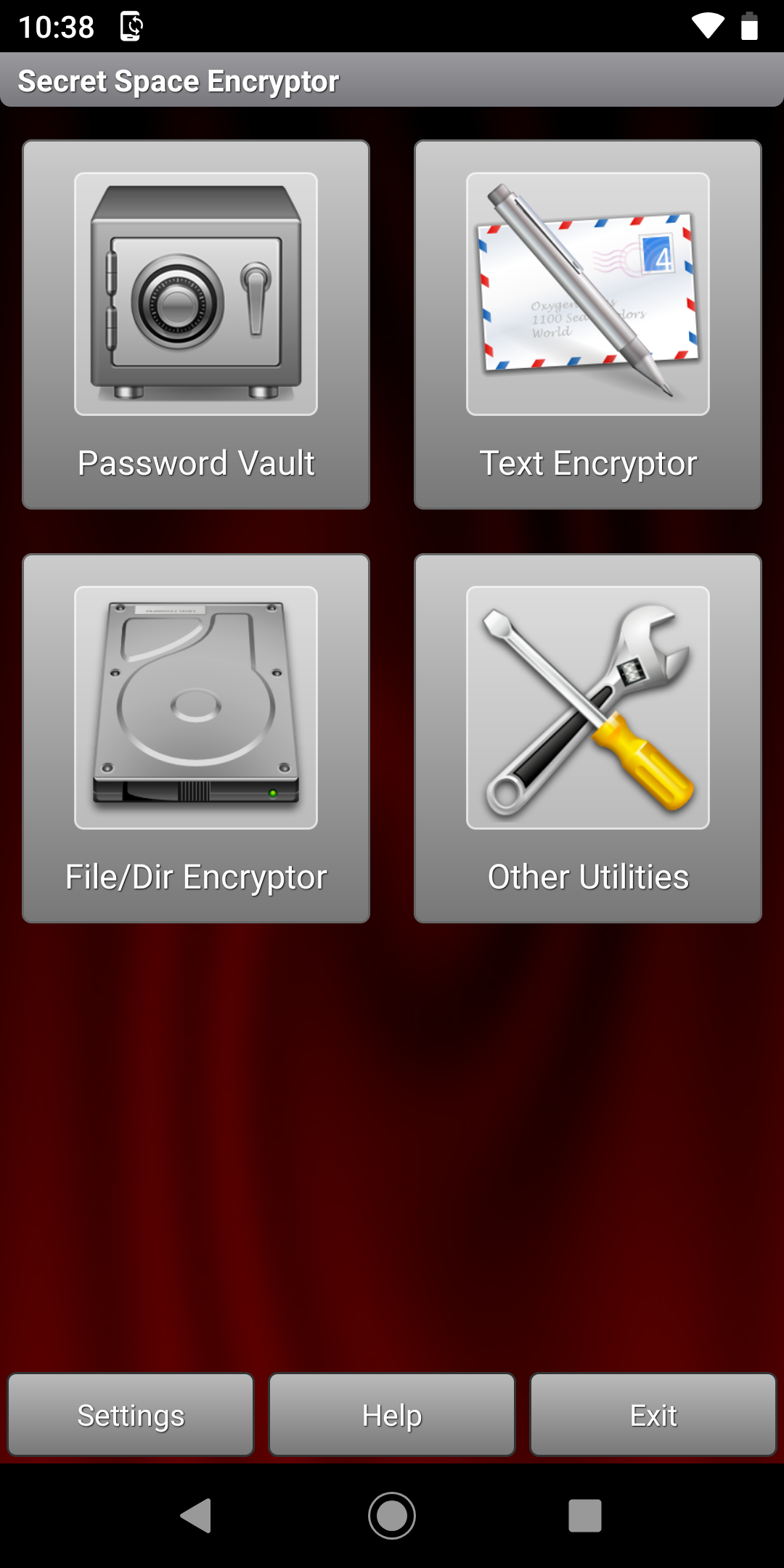 Screenshot of Secret Space Encryptor (SSE)