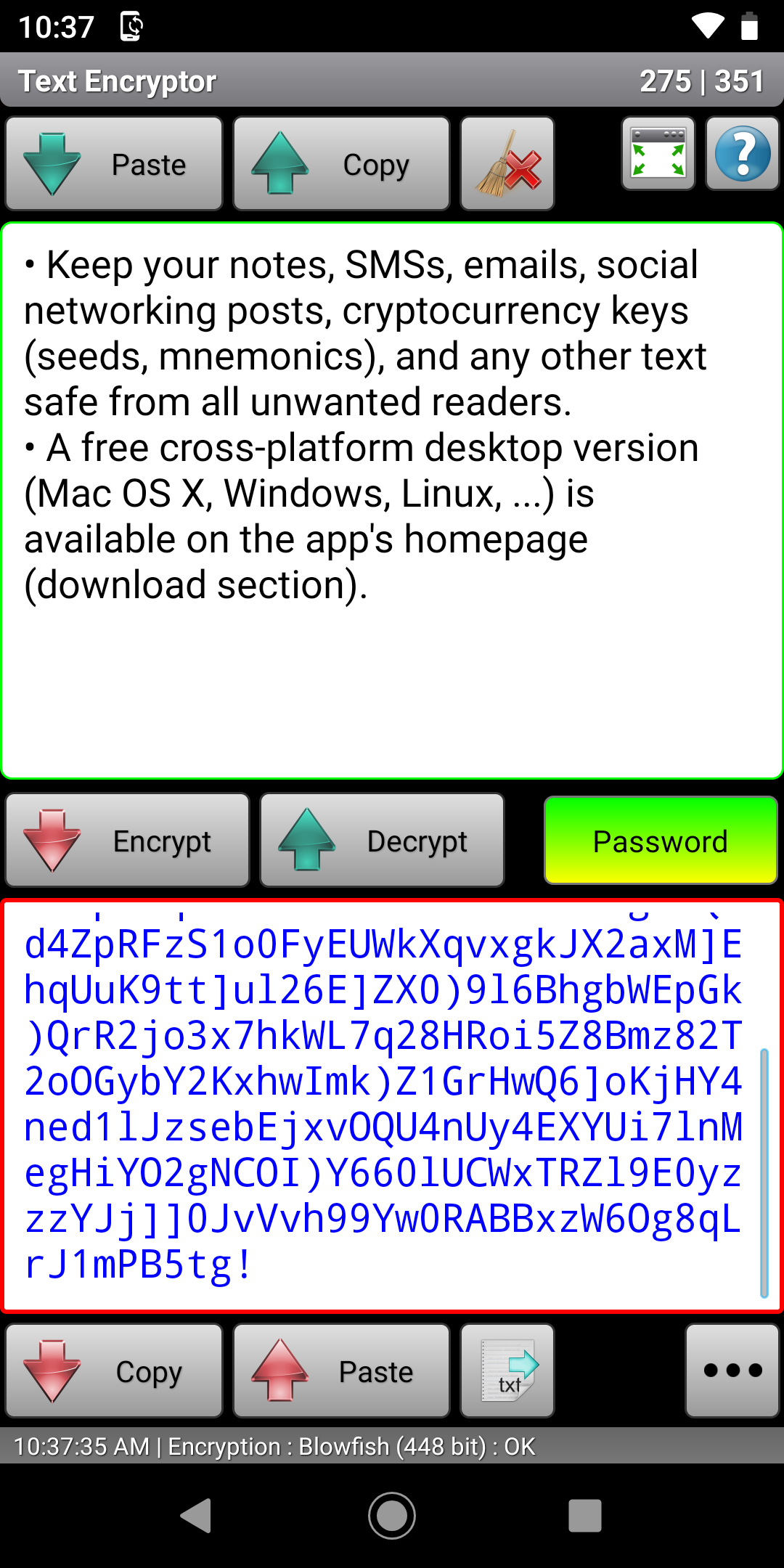 Screenshot of Secret Space Encryptor (SSE)