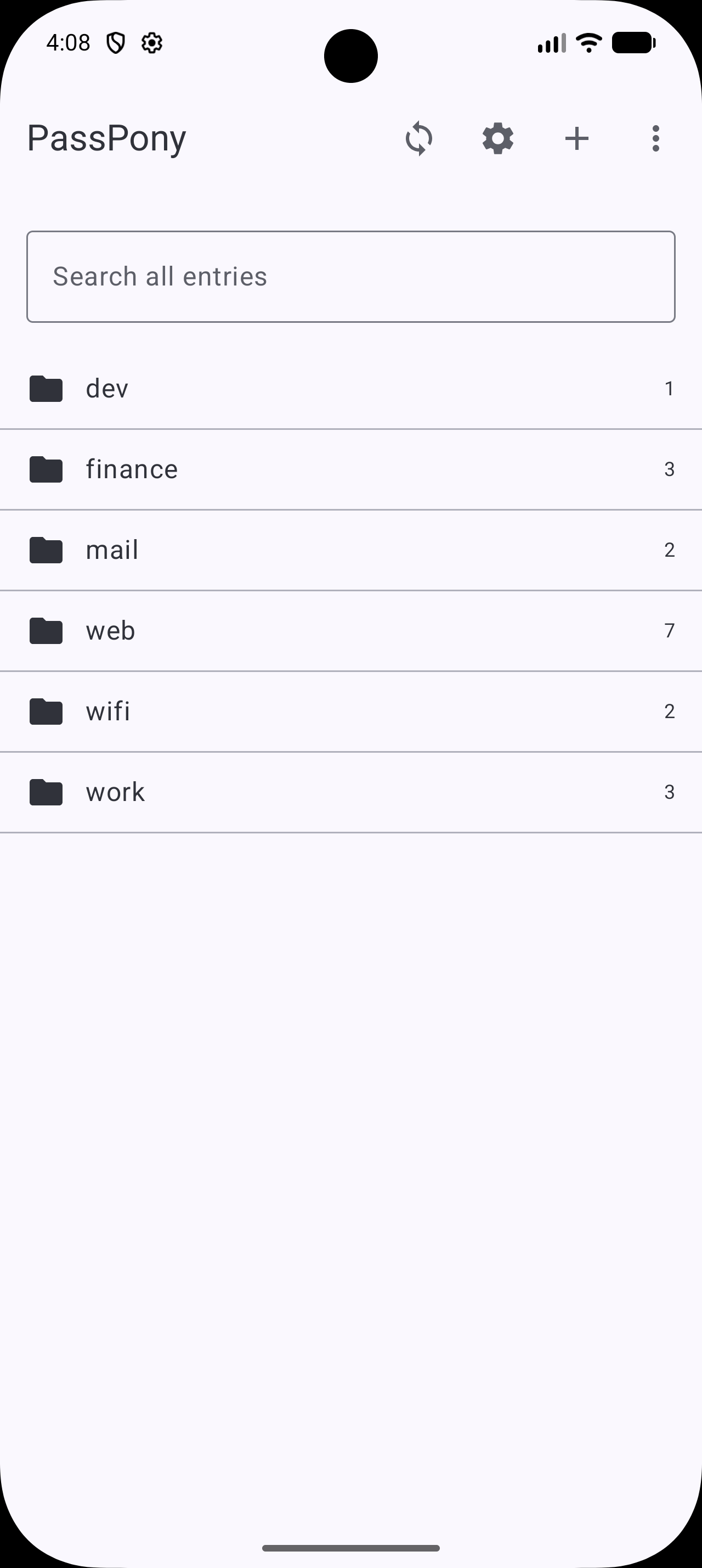 Screenshot of PassPony: Git Password Manager