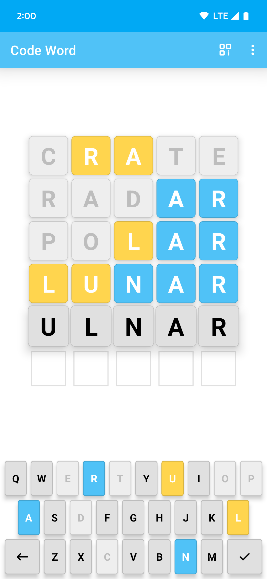 Screenshot of Code Word