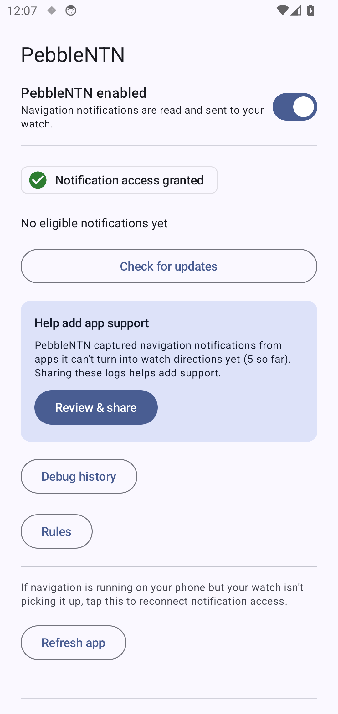 Screenshot of PebbleNTN