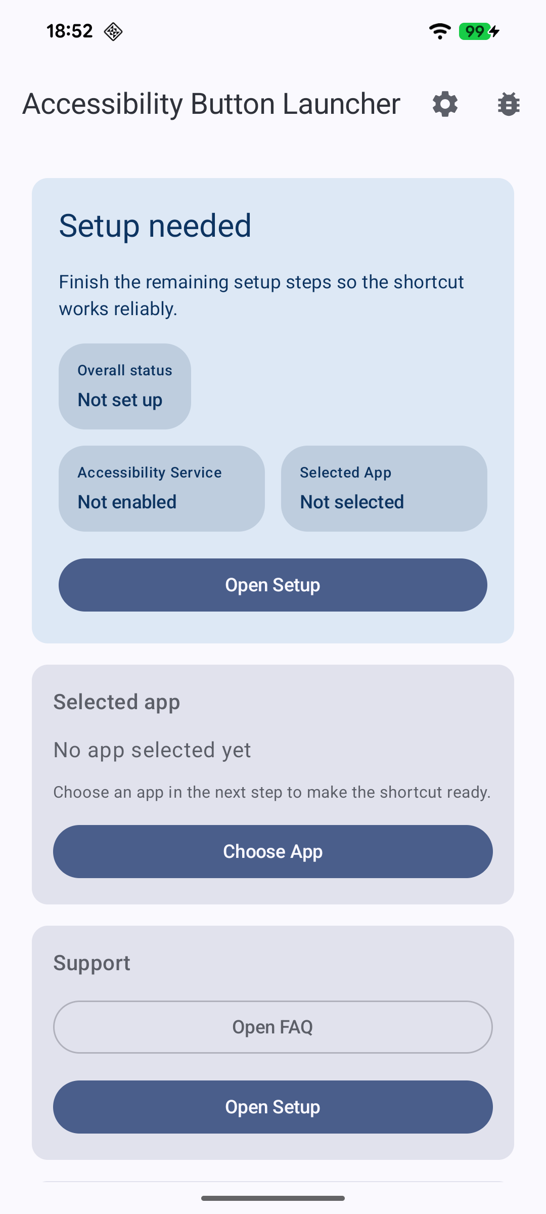 Screenshot of Accessibility Button Launcher