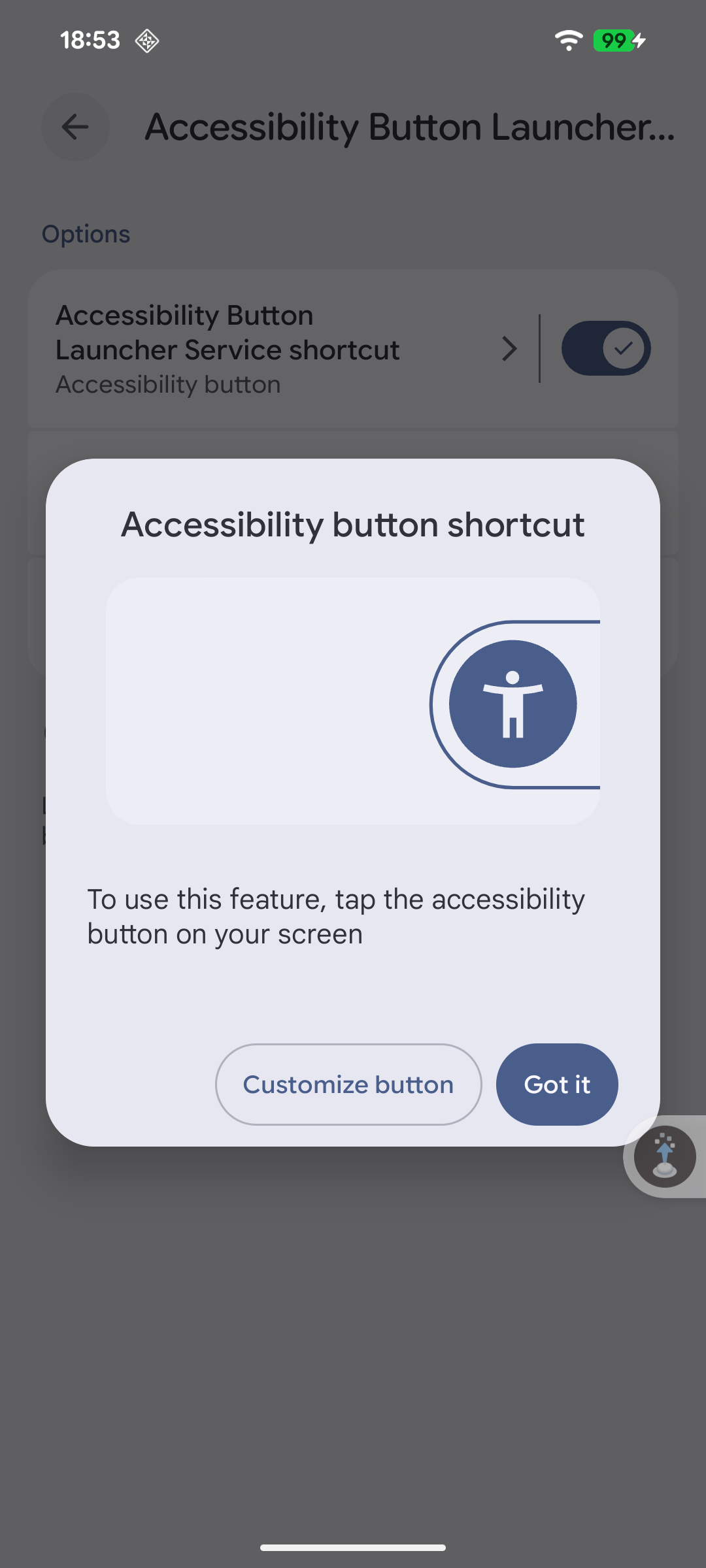 Screenshot of Accessibility Button Launcher