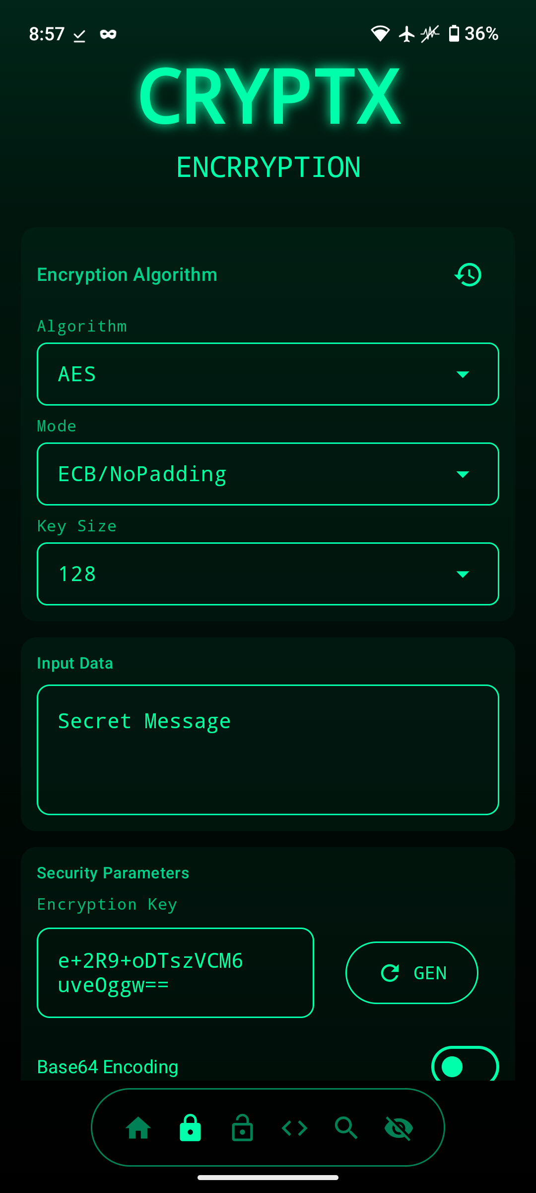 Screenshot of CryptX