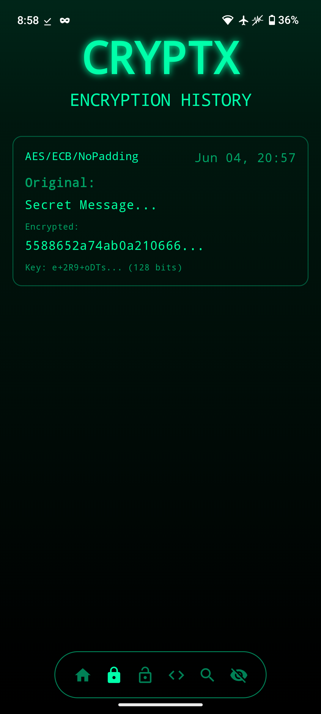 Screenshot of CryptX