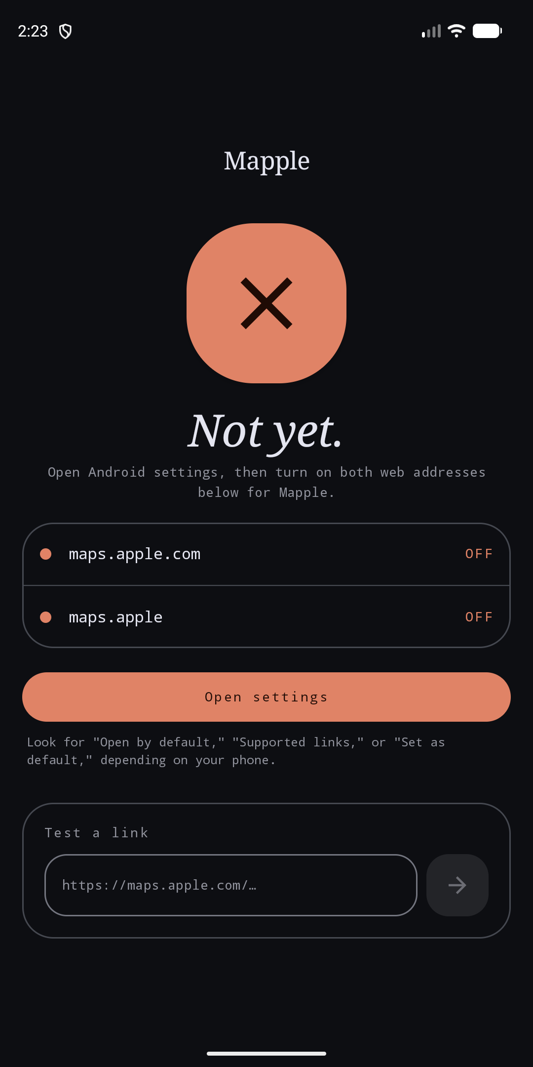 Screenshot of Mapple: Redirect Apple Maps