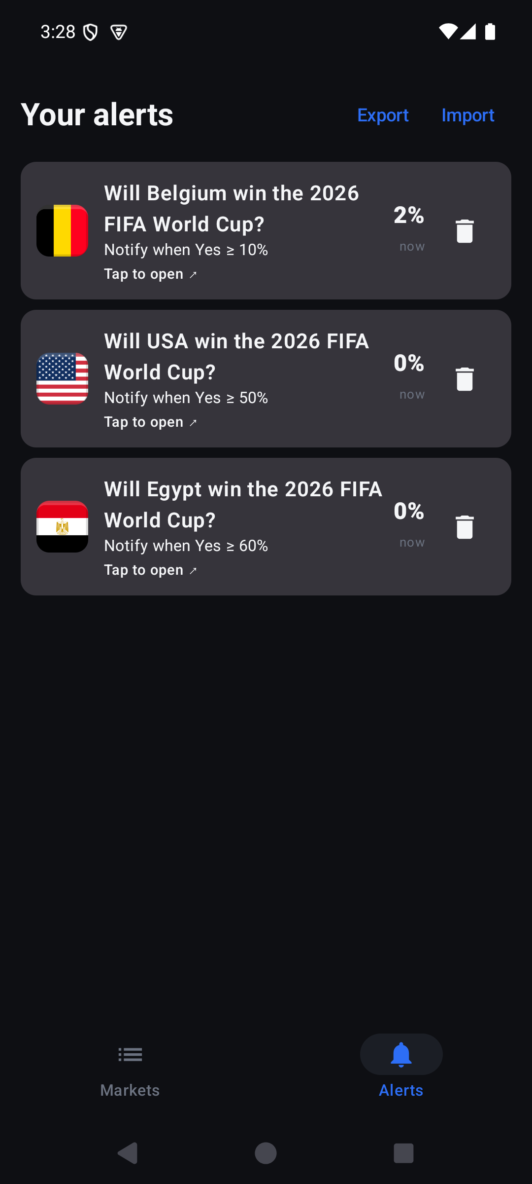 Screenshot of PolyAlerts