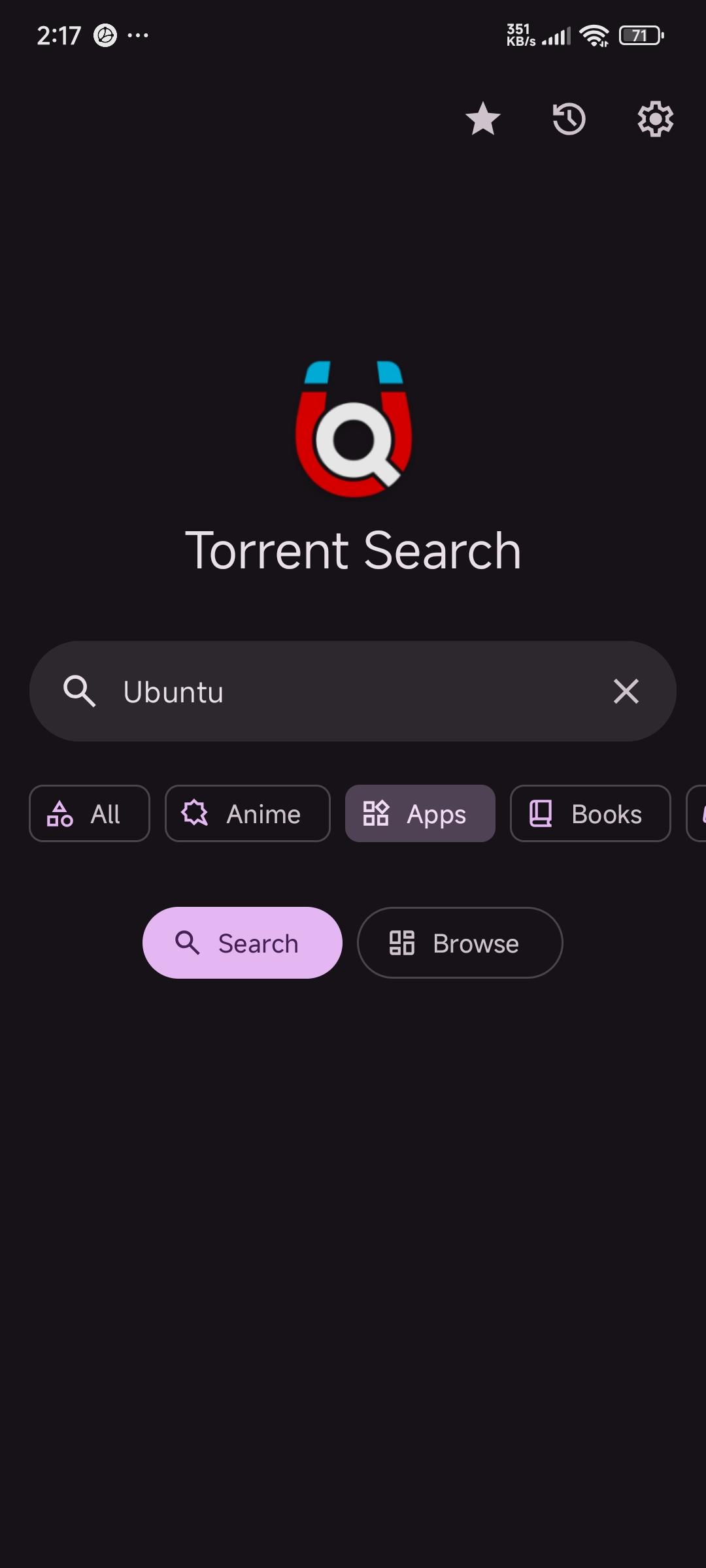 Screenshot of Torrent Search
