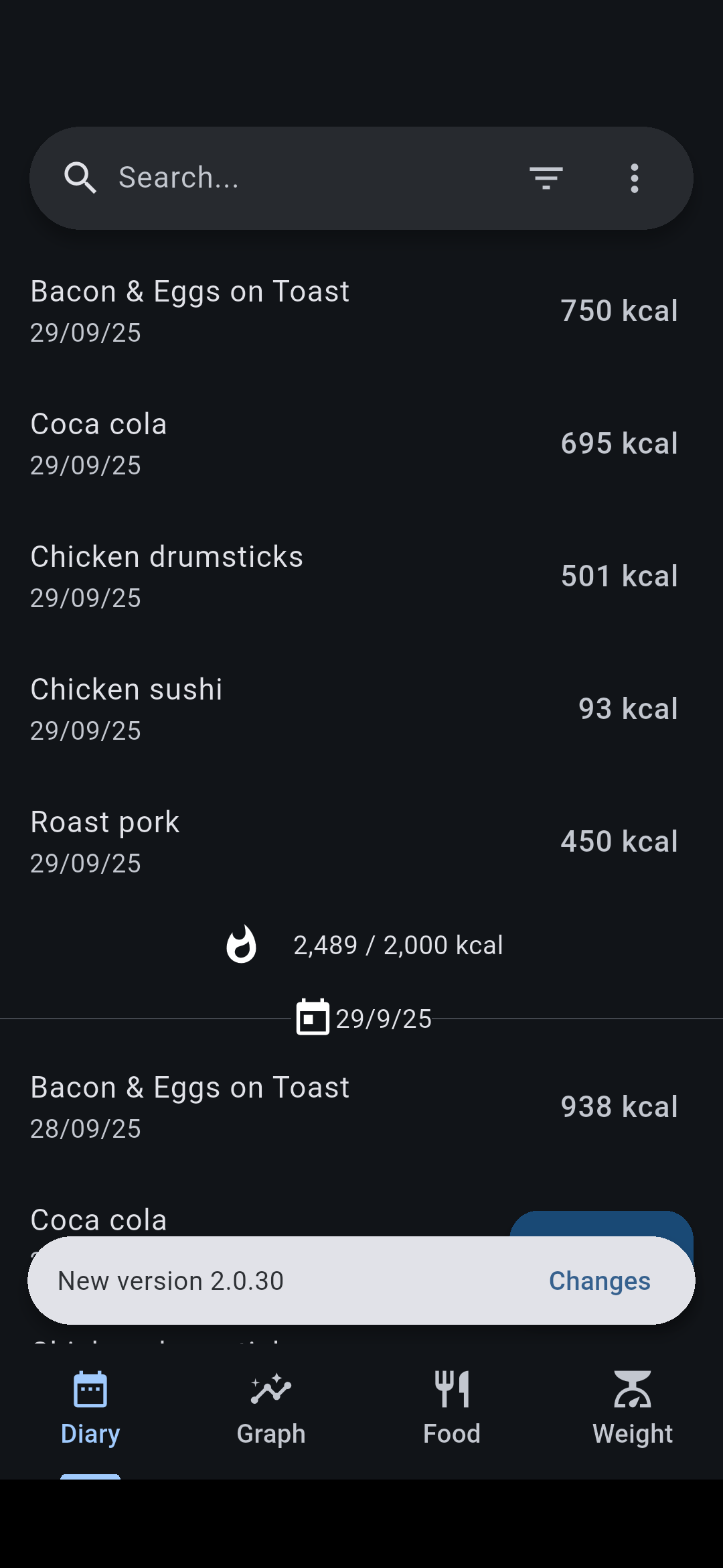 Screenshot of FitBook