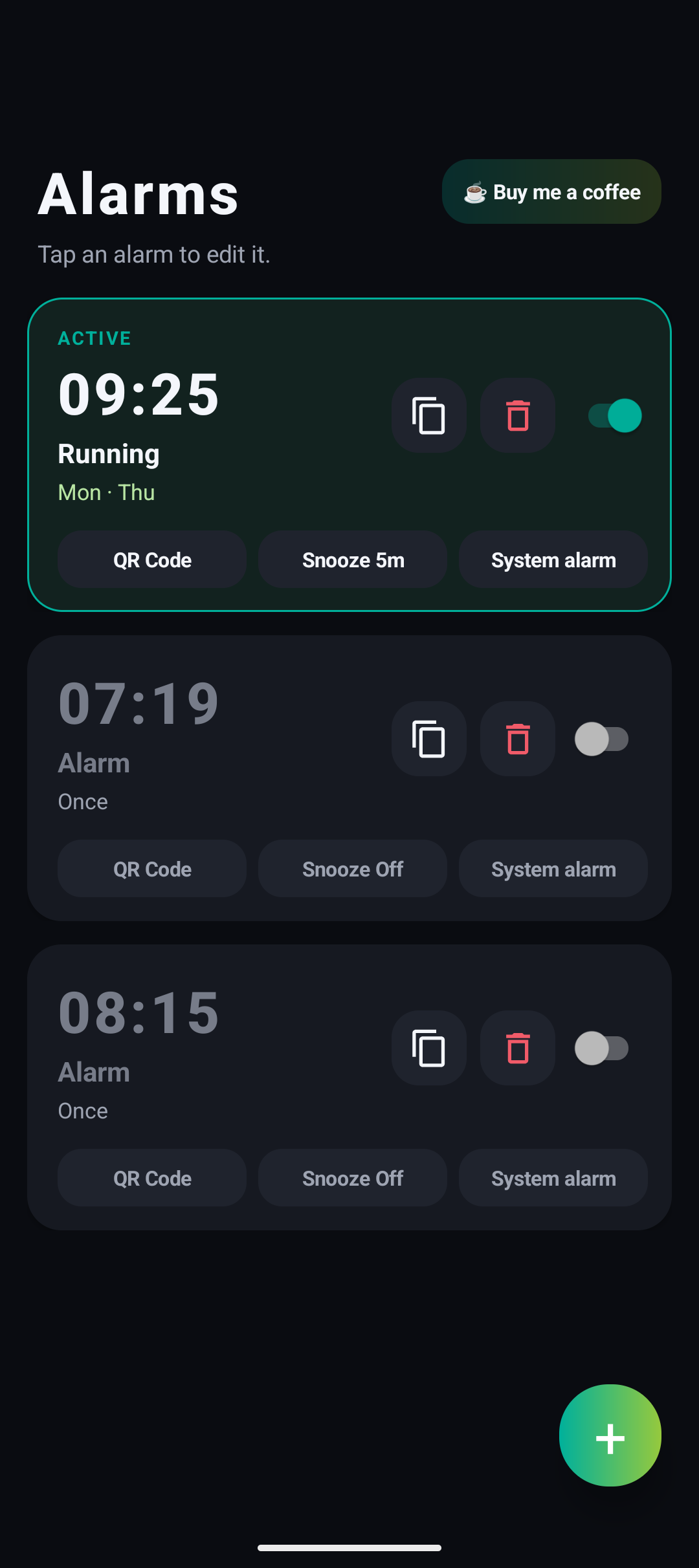 Screenshot of NoChoice Alarm