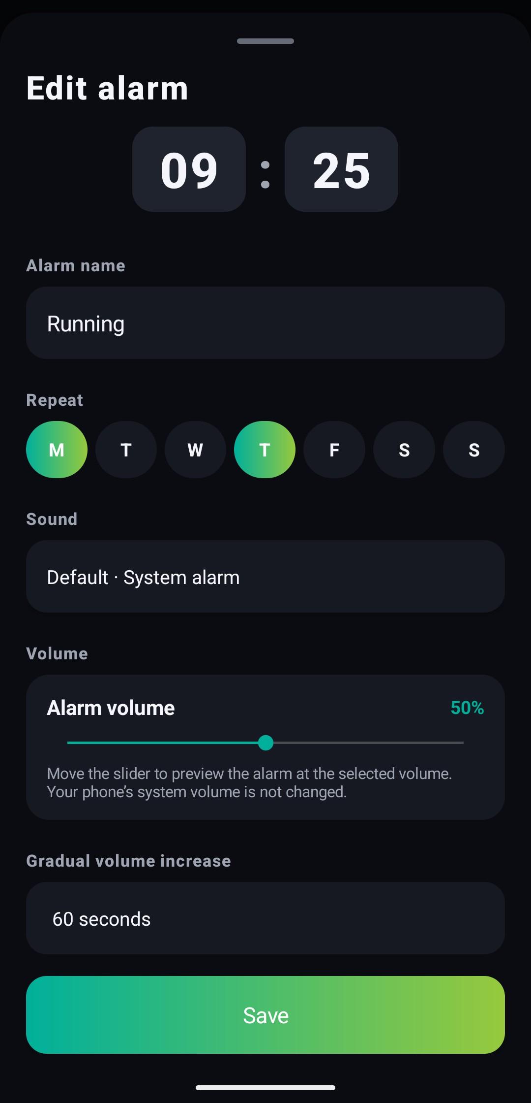 Screenshot of NoChoice Alarm