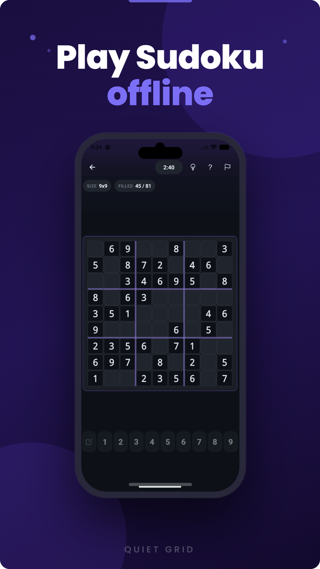 Screenshot of Quiet Grid