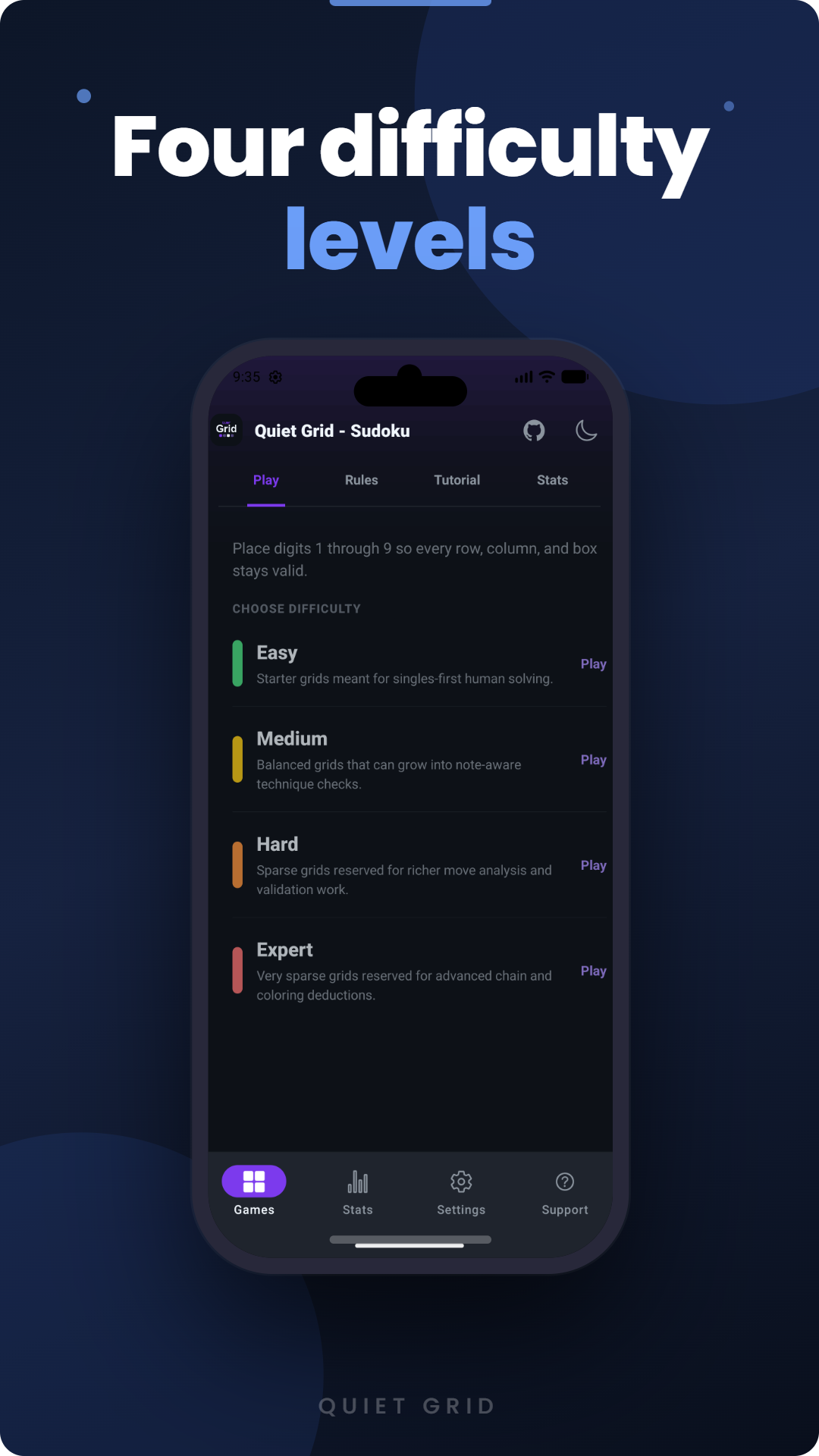 Screenshot of Quiet Grid