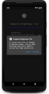 Screenshot of Adaptive Brightness Tile