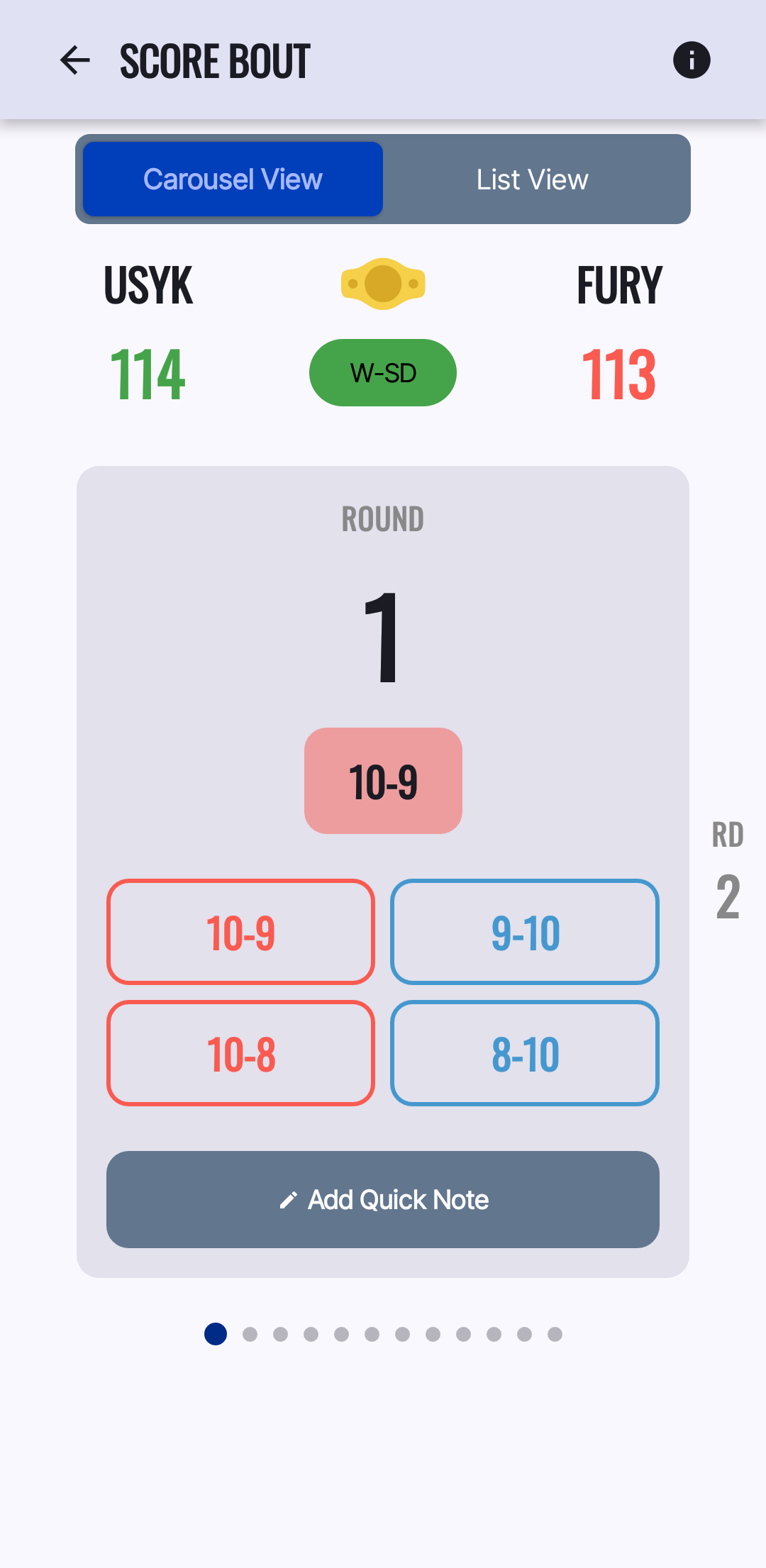 Screenshot of BoutScoring