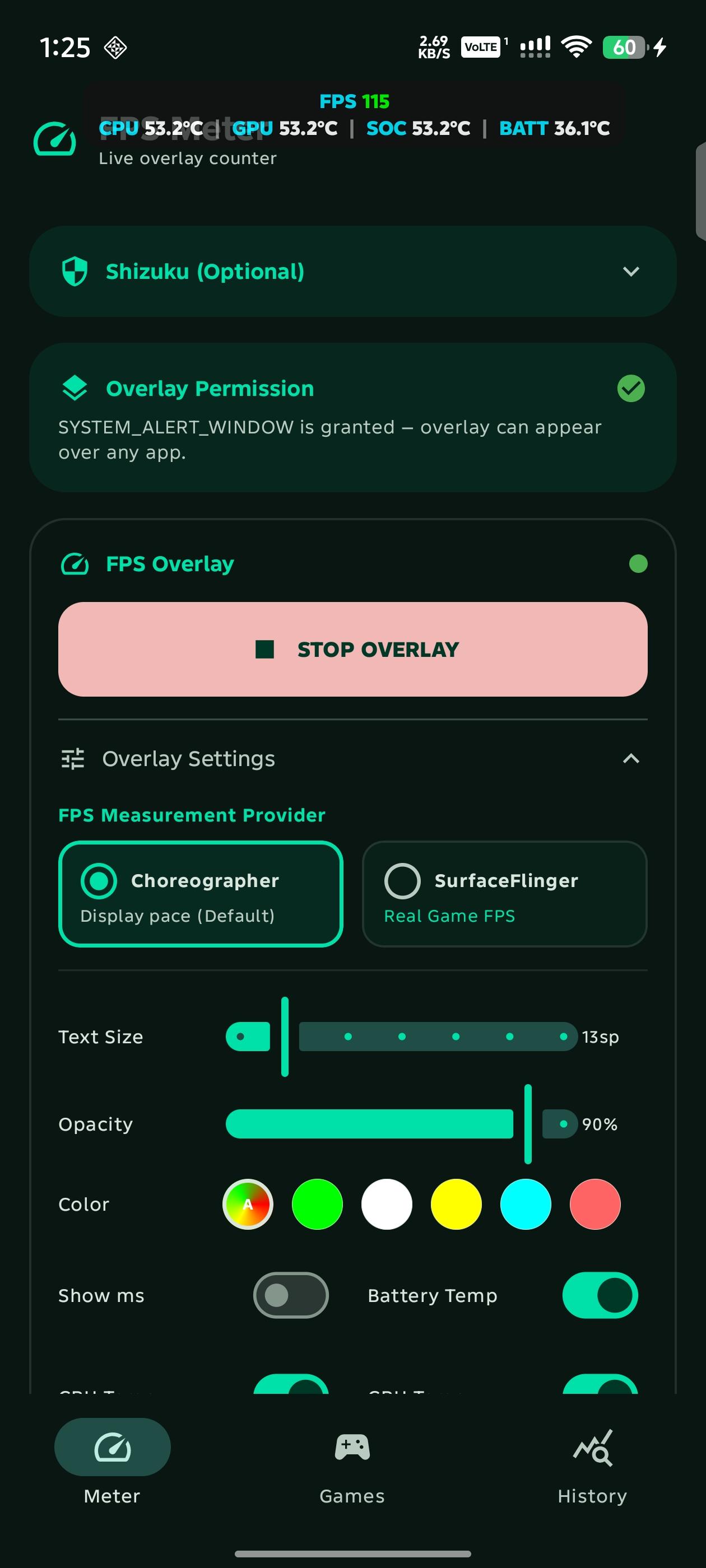 Screenshot of FPS Meter