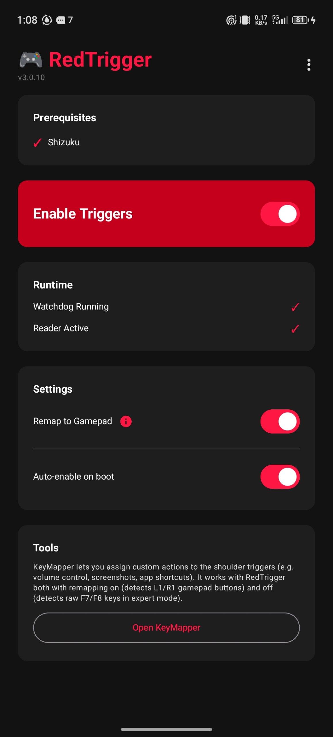 Screenshot of RedTrigger