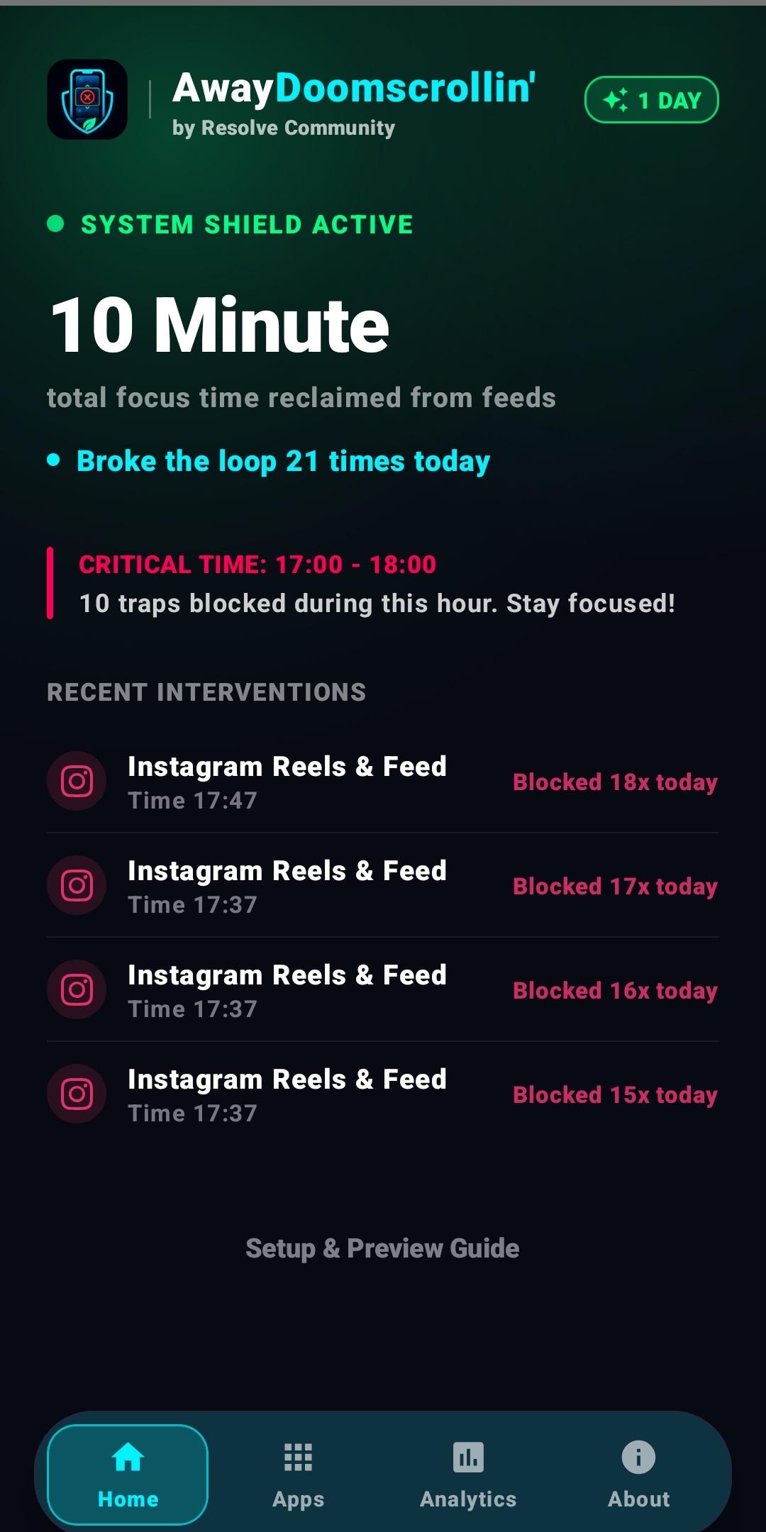 Screenshot of AwayDoomscrollin'