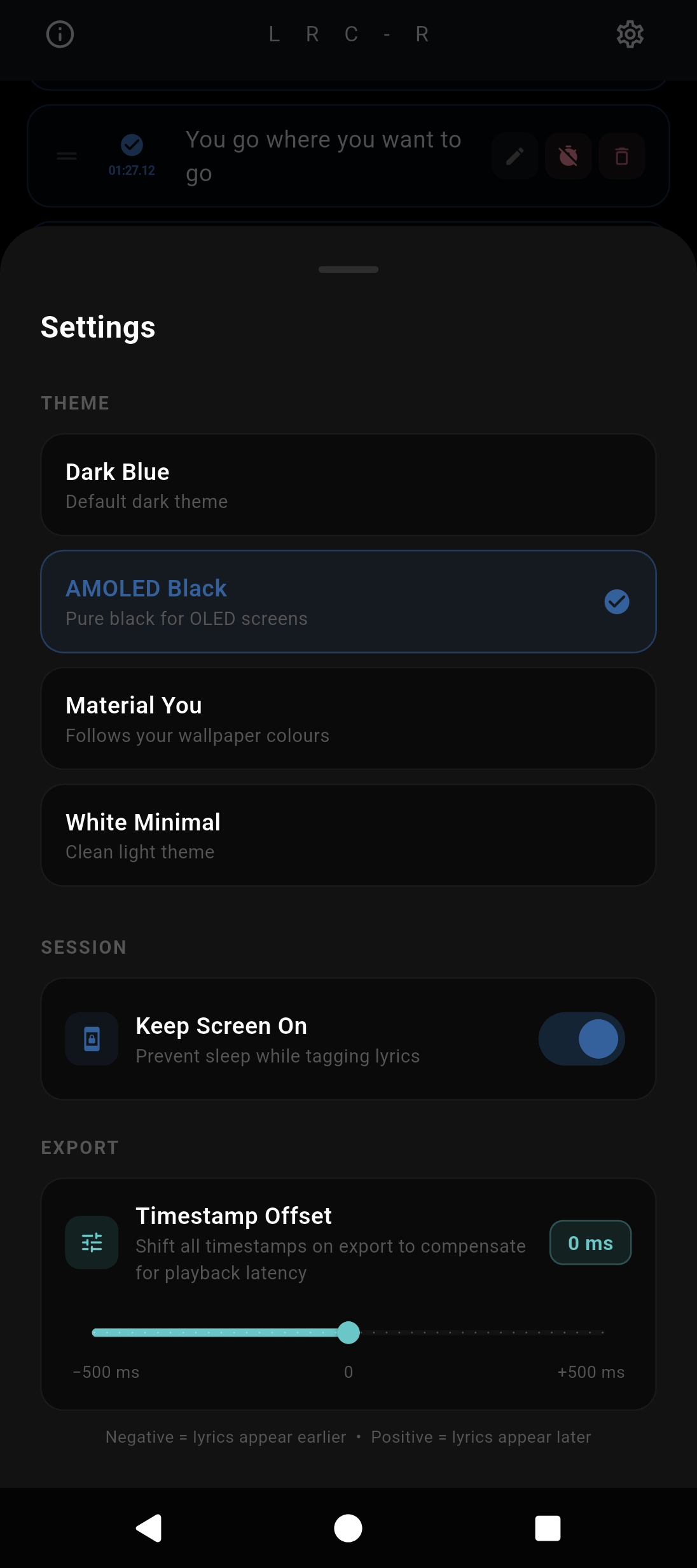 Screenshot of Lrc-R