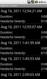 Screenshot of Migraine Tracker