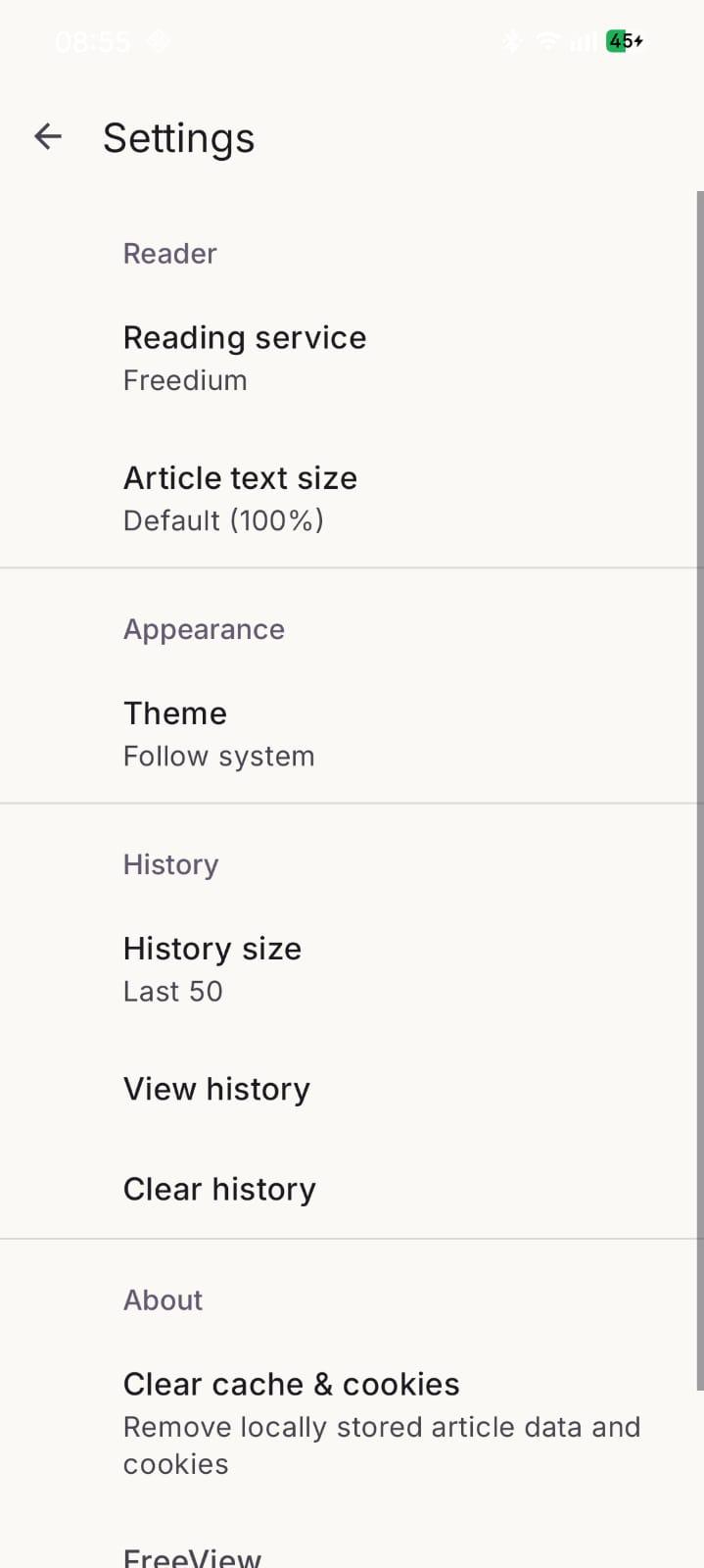 Screenshot of FreeView