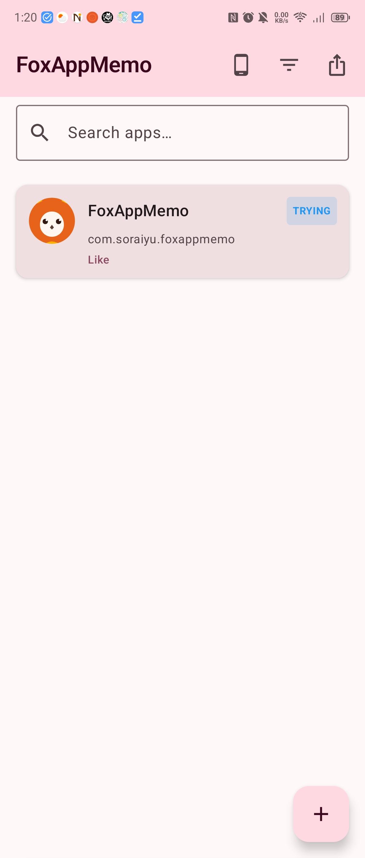 Screenshot of FoxAppMemo