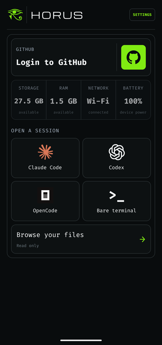Screenshot of Horus