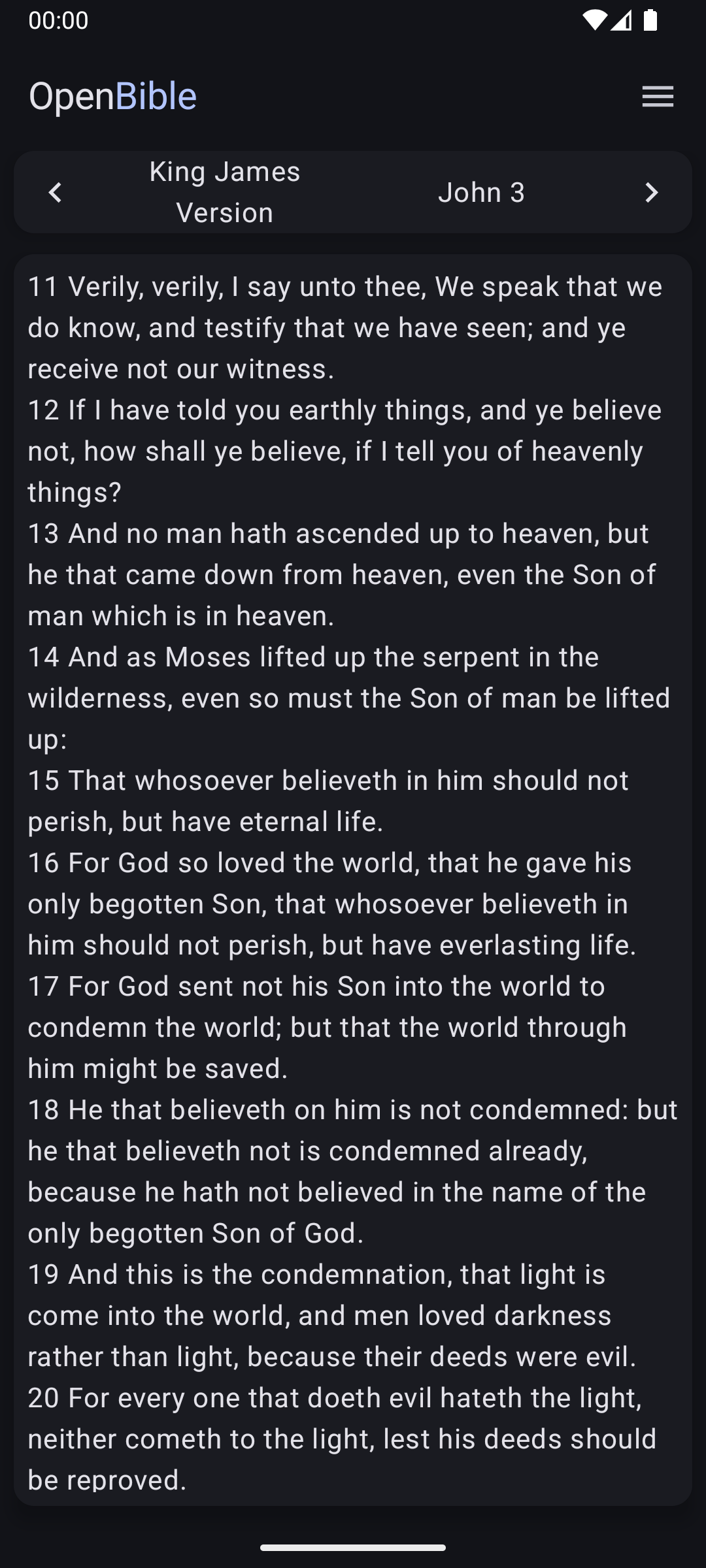 Screenshot of OpenBible