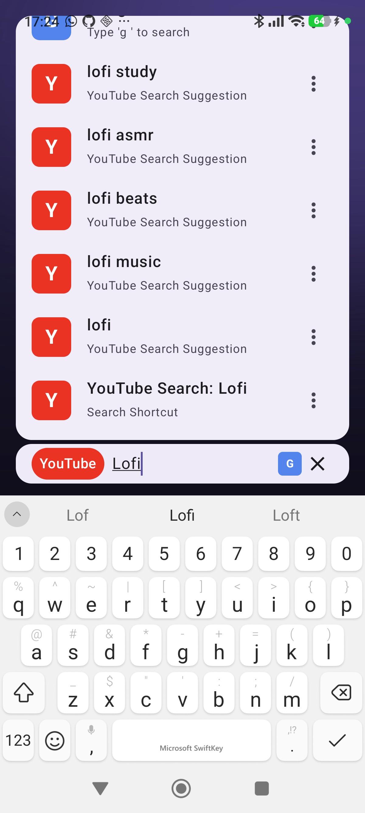 Screenshot of SearchLauncher