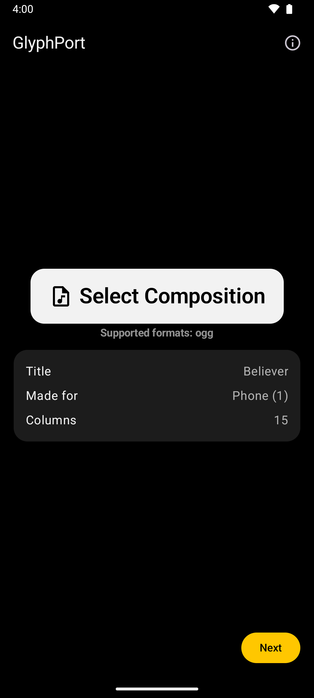Screenshot of GlyphPort