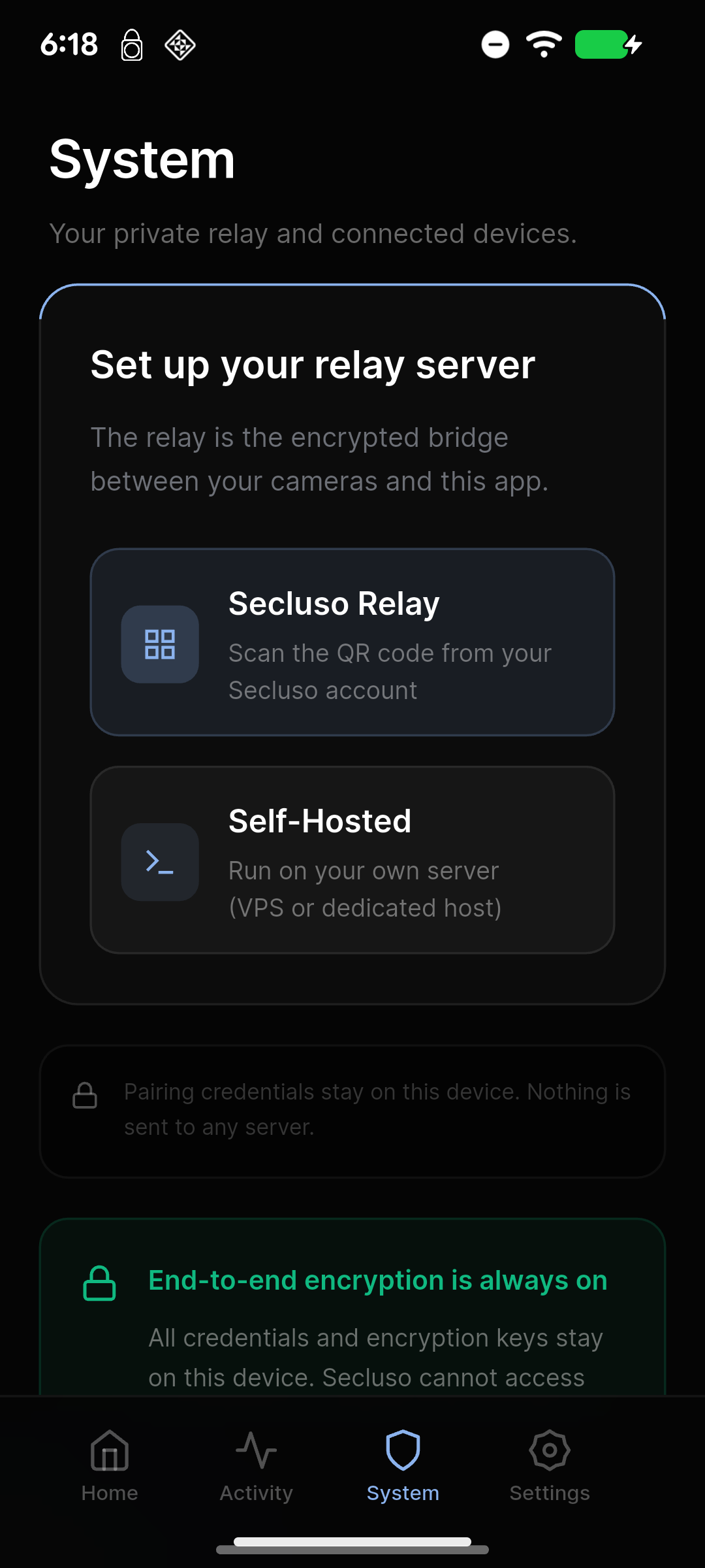 Screenshot of Secluso