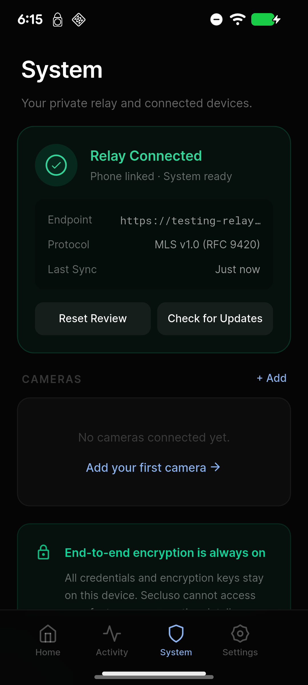 Screenshot of Secluso